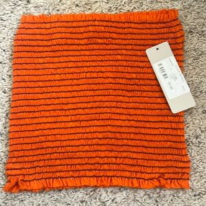 Smocked orange crop top